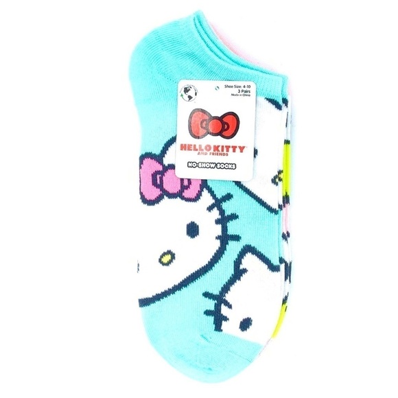 Hello Kitty Womens No Show Socks 3 Pack - Picture 1 of 4